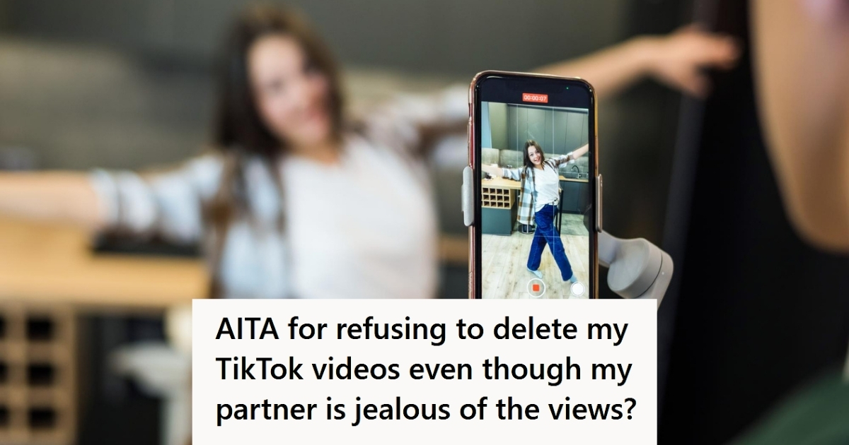 Woman being recorded on a phone