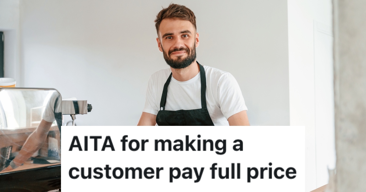 man working at a cafe