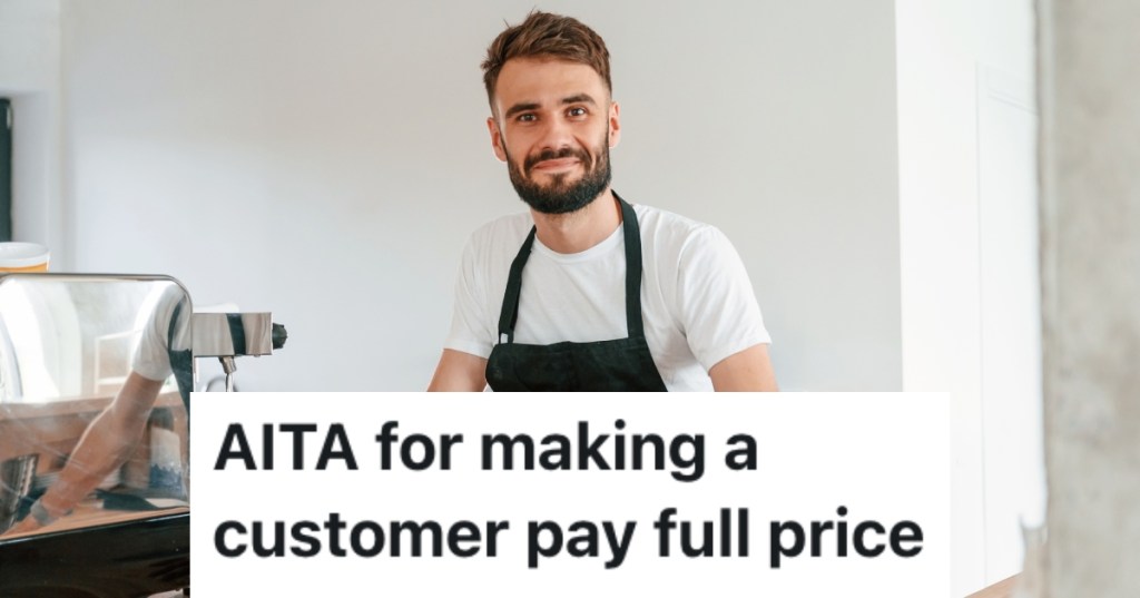 man working at a cafe