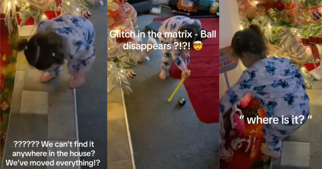 baby looking for a ball