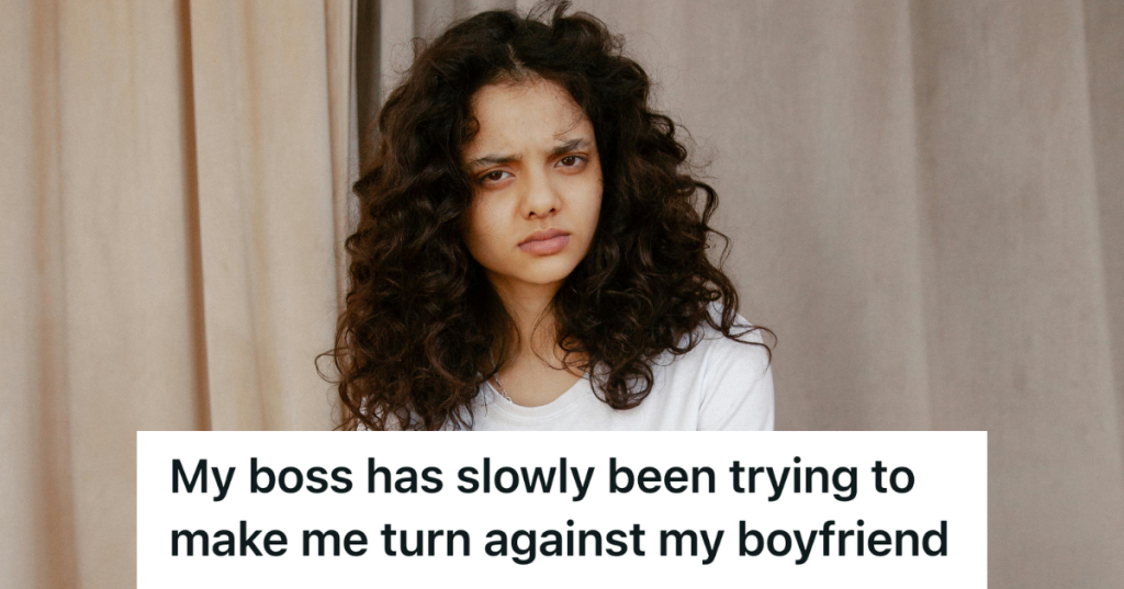 annoyed woman with curly hair scowling