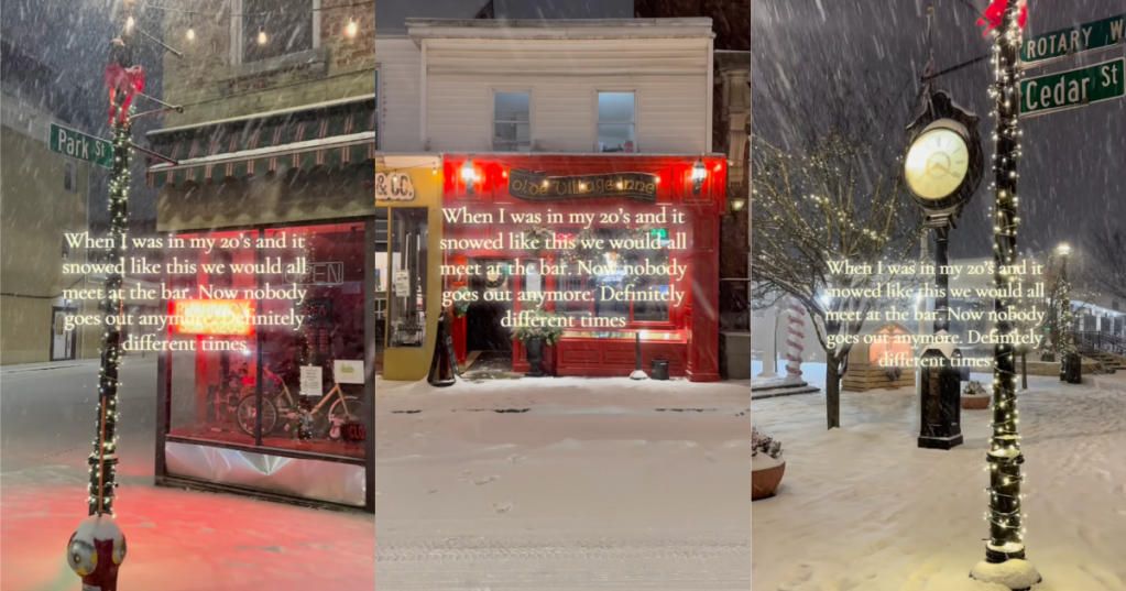 bars in snowy weather