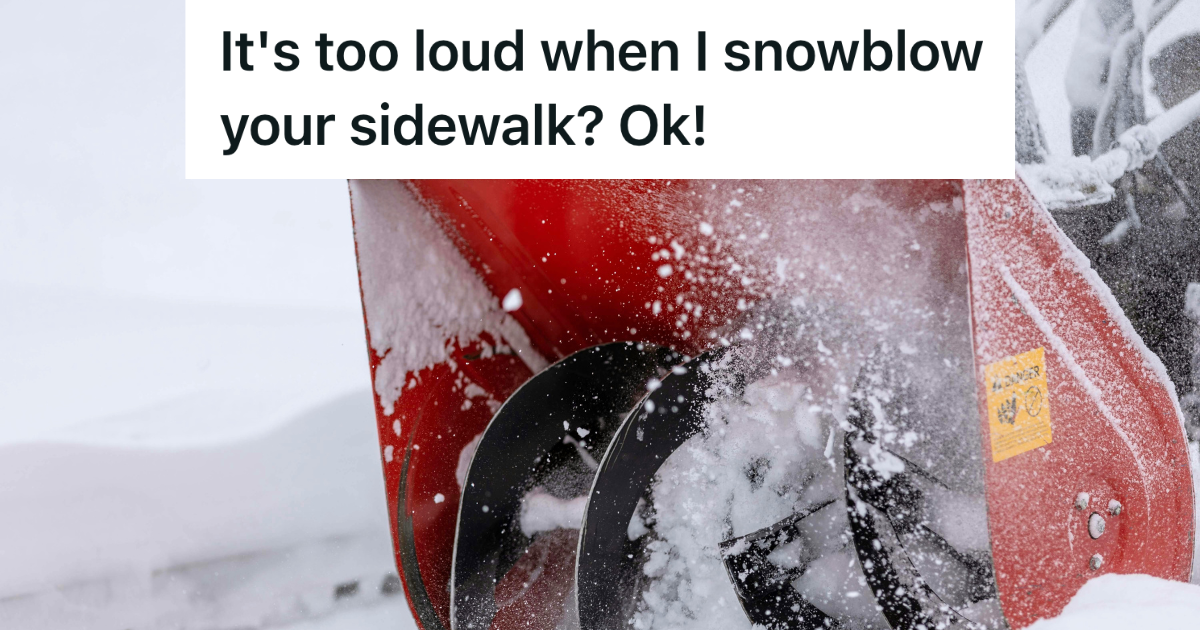 bright red snowblower