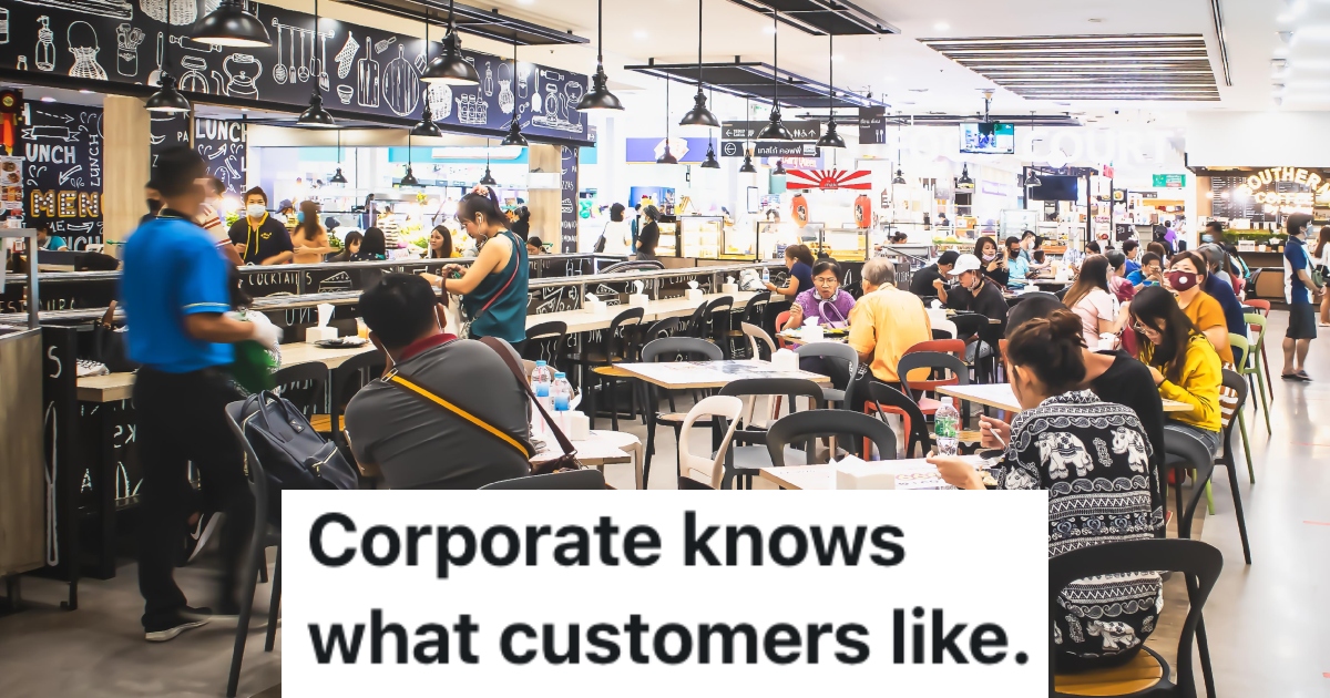 Cafeteria Employee Knew Switching Out Drink Dispensers Would Cause Customer Complaints, But Corporate Demanded It So They Followed Orders people eating in a cafe