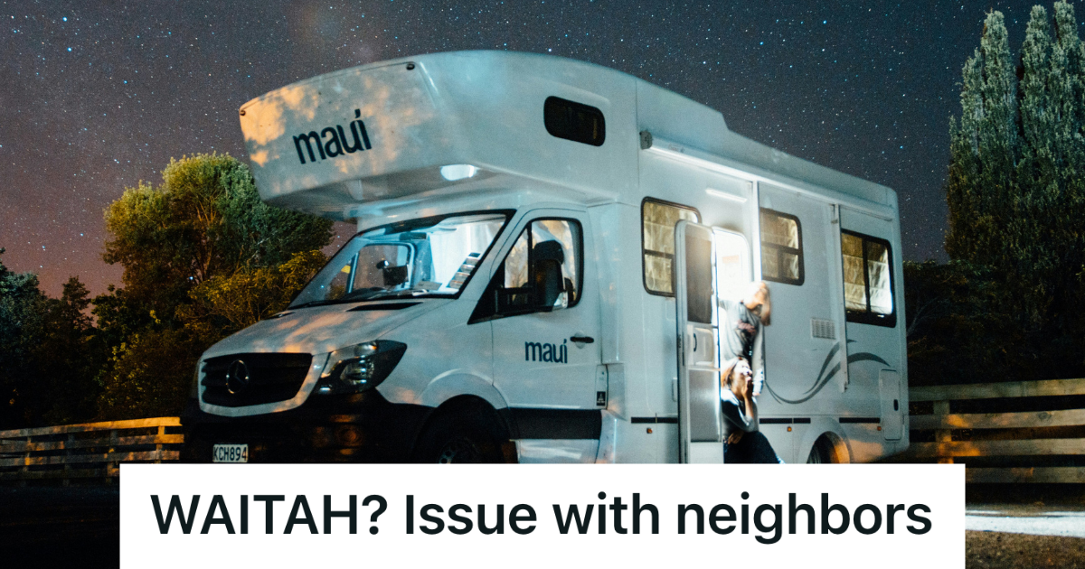 Friendly Rural Neighbors Parked A Camper Near A Shared Driveway, So A Homeowner Faced The Awkward Reality Of Enforcing Property Lines camper parked on the stars