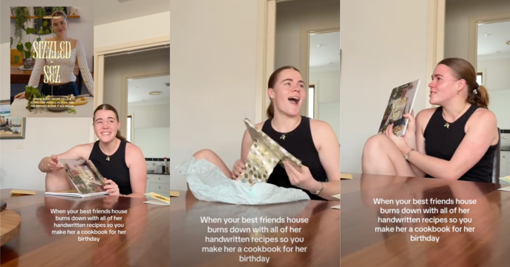 girl getting a present