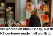 An Employee Working A Long Overtime Shift On Black Friday Was Given A Gift Card By A Customer Who Appreciated Their Hard Work