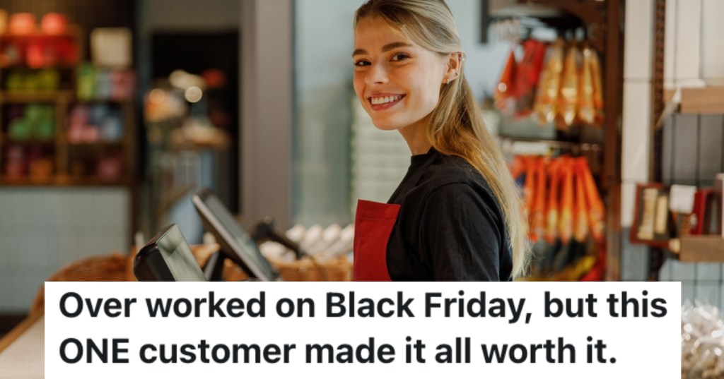 cashier with a smile