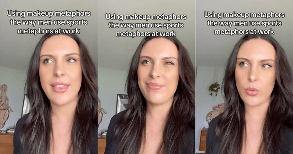 woman talking about work
