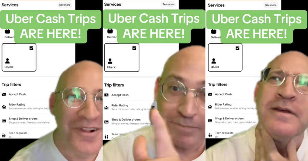 man talking about uber