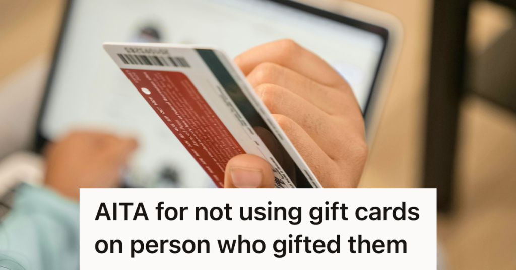 closeup of person holding gift card