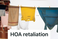 Homeowner Was Told By A Nearby HOA To Remove His Backyard Clothesline, So His Front Yard Turned Into A Brightly Lit Laundry Protest