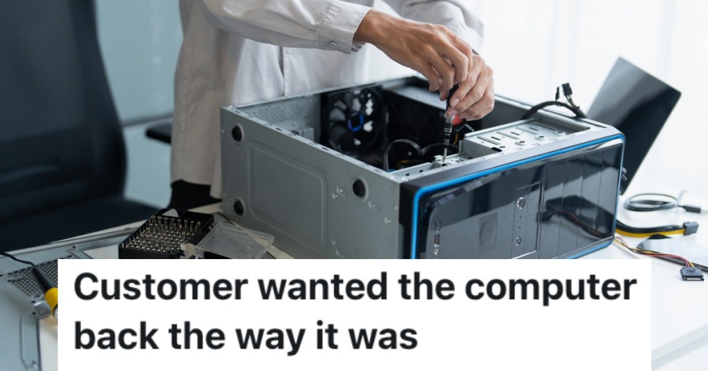 man working on a computer
