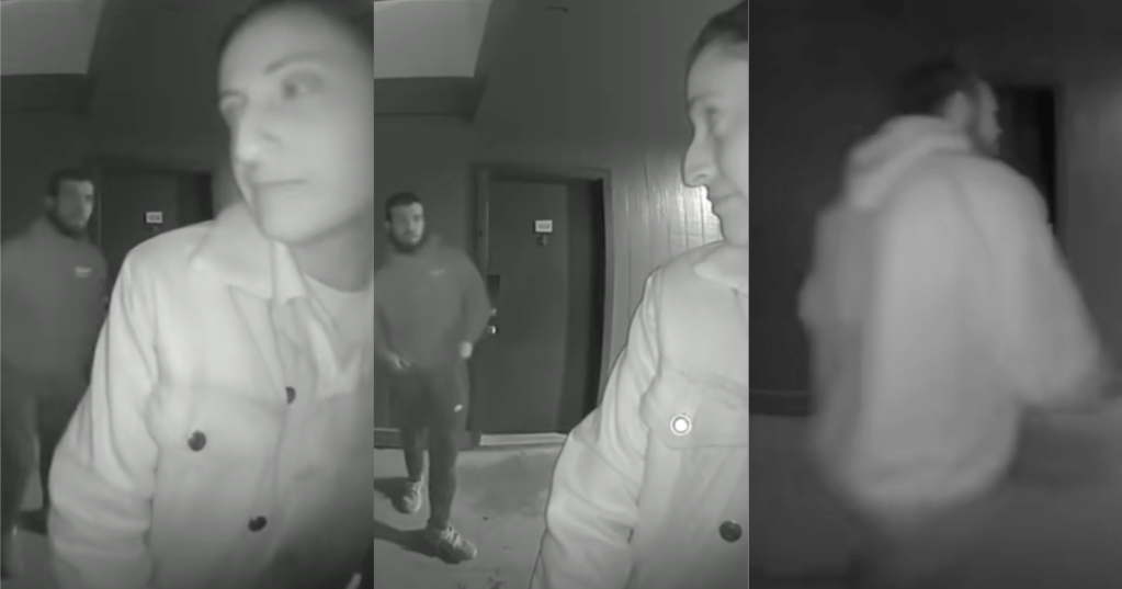 man creeping on a woman