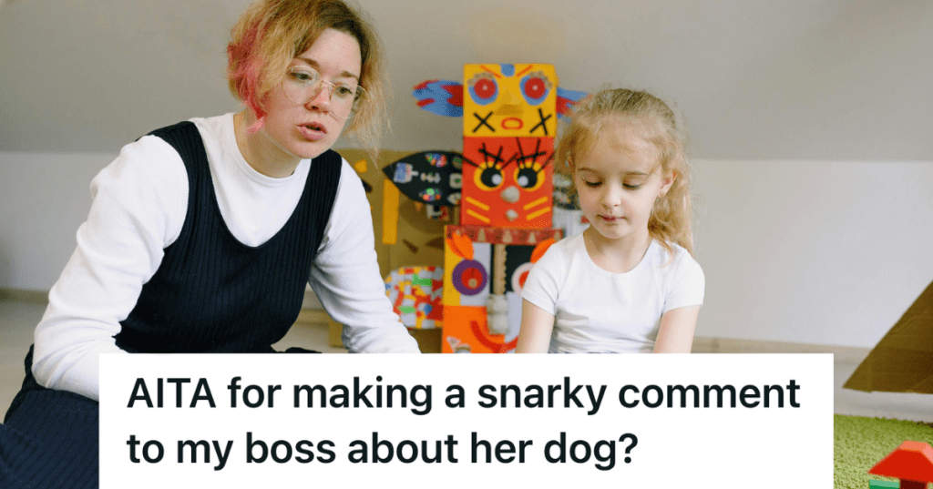 daycare worker playing blocks with a kid