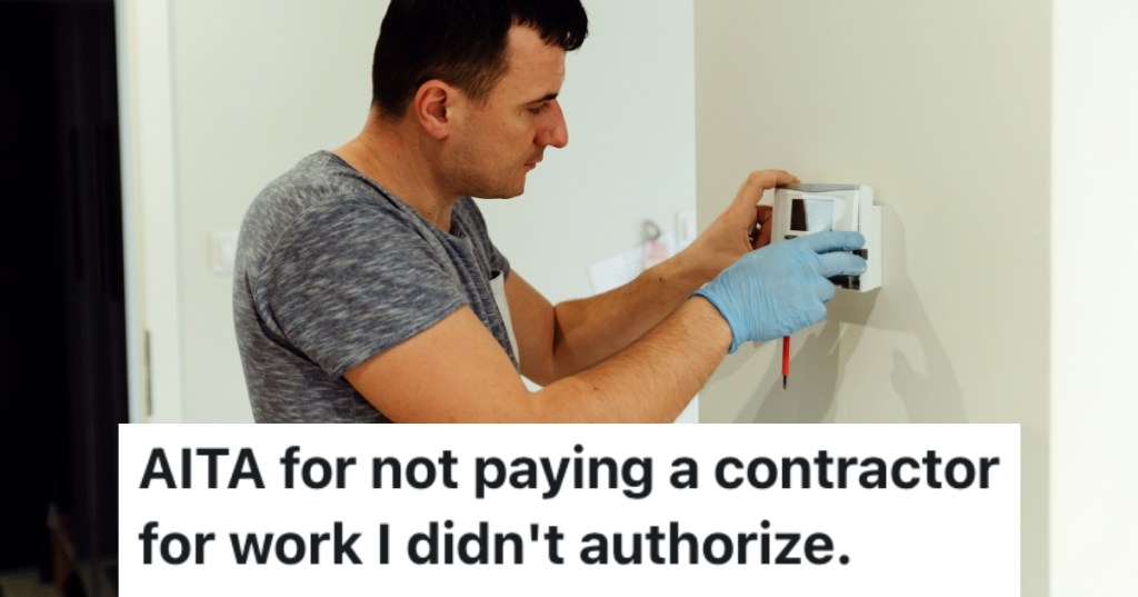 electric working on a thermostat