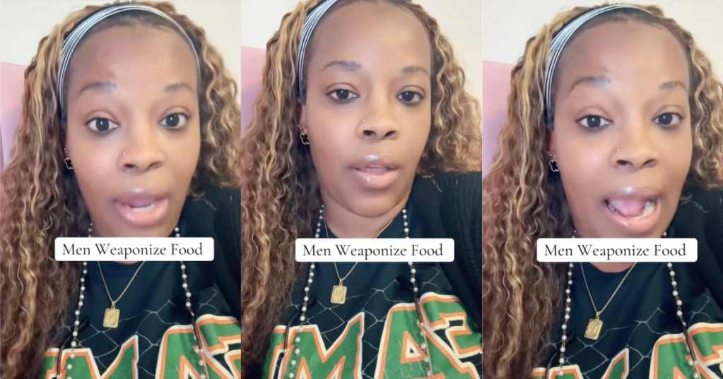 woman talking about food