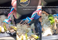 ‘At least he’s innovative.’ – A Husband Came Up With An Interesting Homemade Fork After His Wife Forgot To Pack One In His Lunch