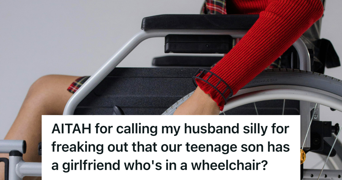 girl in red shirt using wheelchair