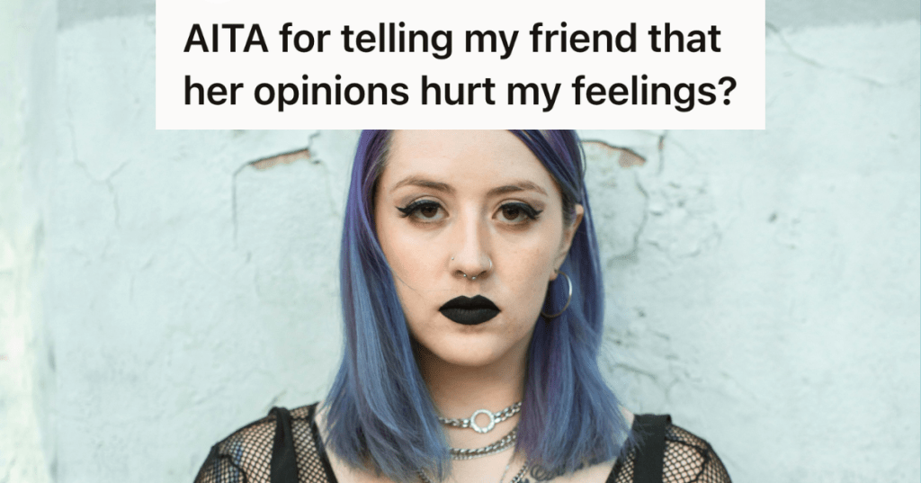 goth looking girl with blue hair