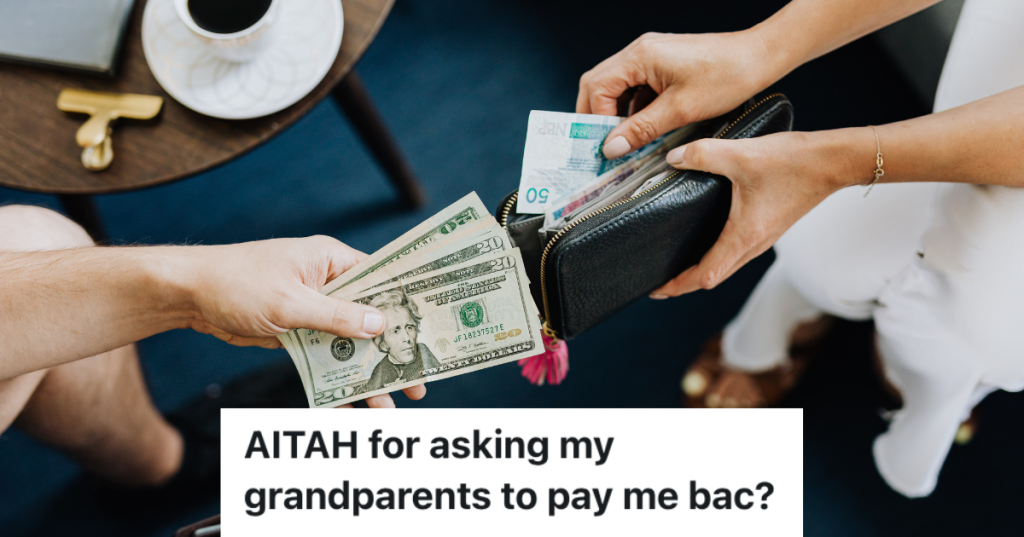 People's hands passing money.