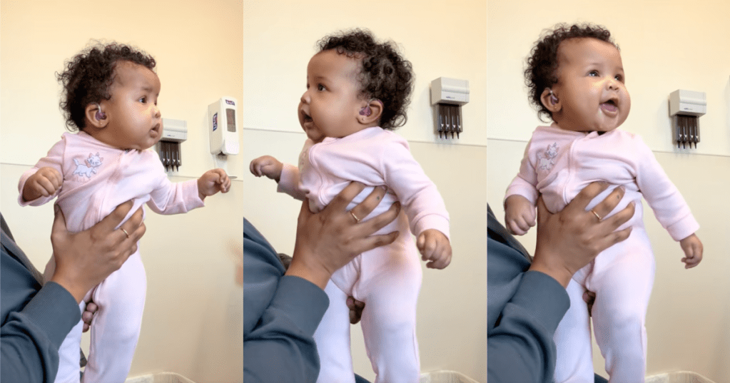 baby getting hearing aids