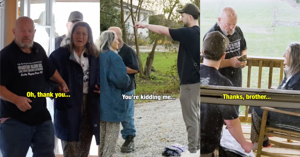 man gifting a house to a couple