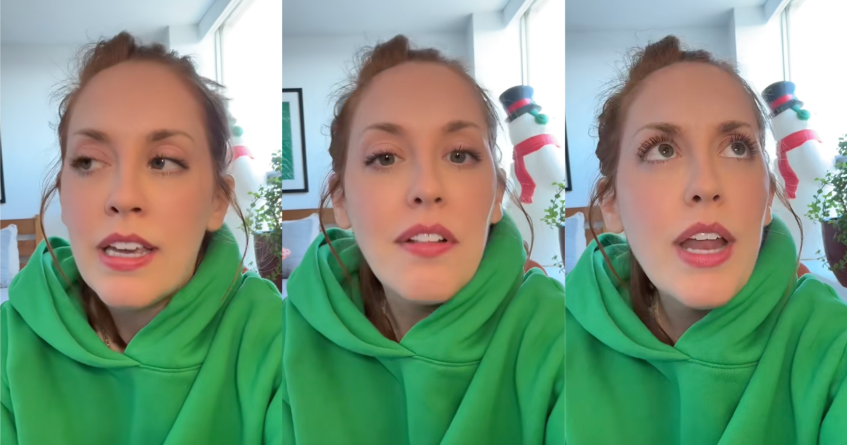 woman talking about work