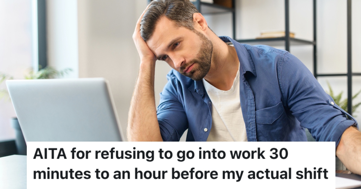 A Workers Manager Expects Them To Come In Early Every Day To Get More Work Done, But They Wont Do It Because They Wont Receive Any Overtime Pay man frustrated at his desk