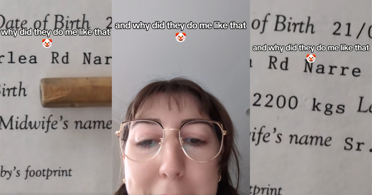 woman talking about her birth certificate