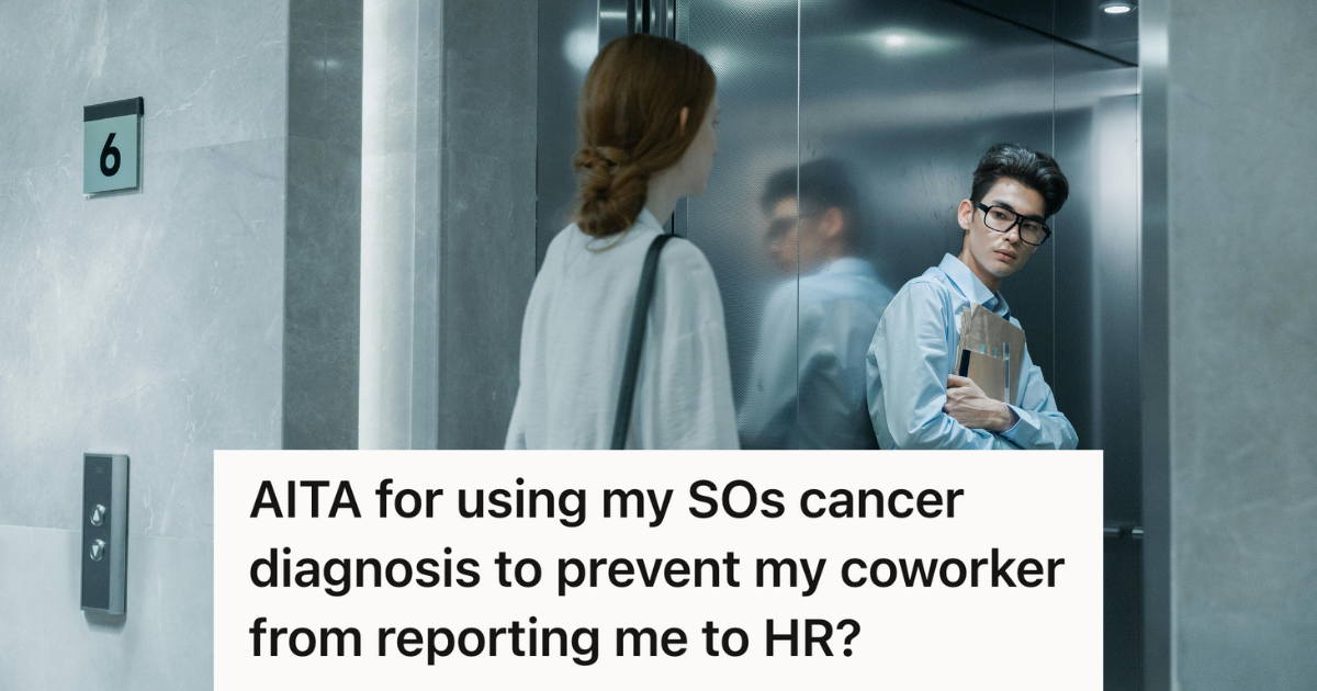 man and woman getting into elevator