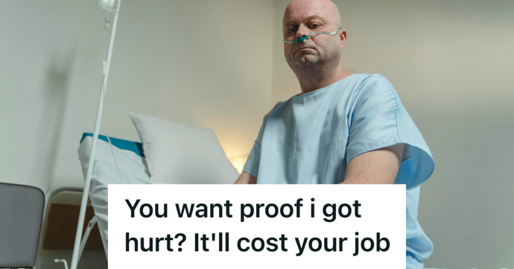 man sitting in a hospital bed
