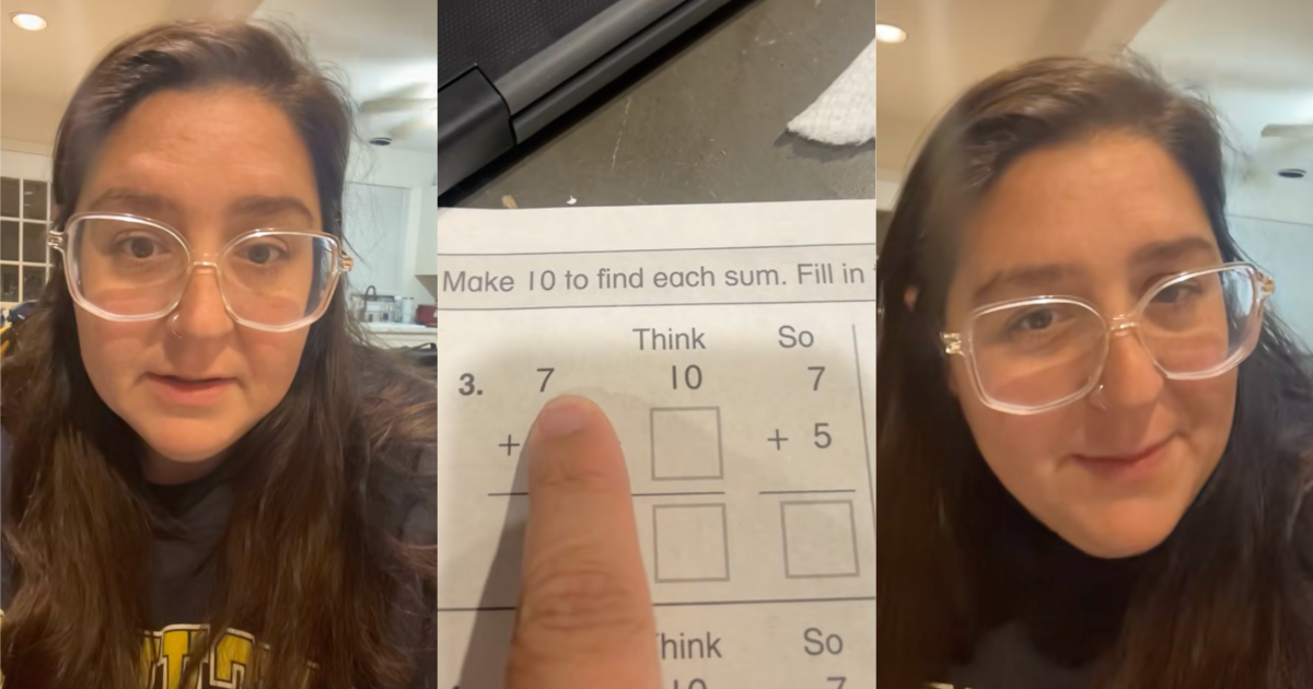 mom trying to do a math problem