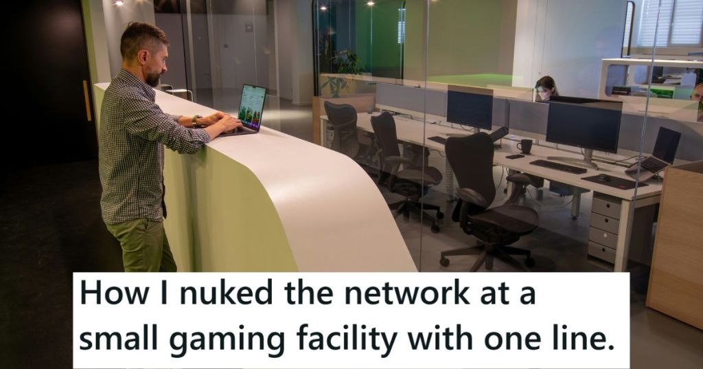 Man working on a network