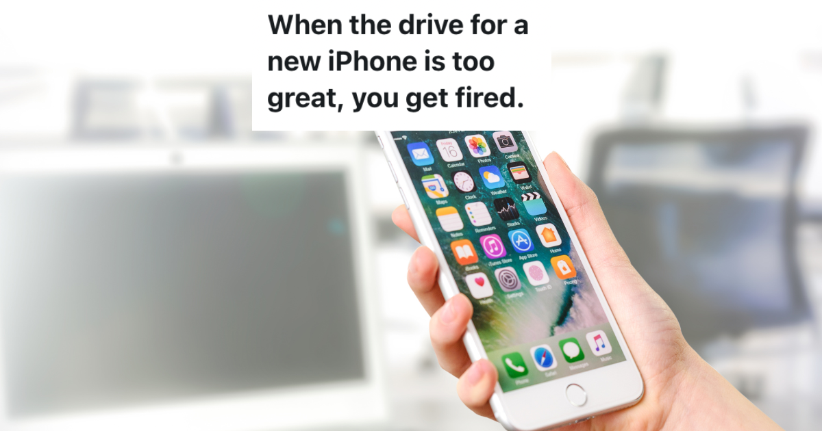 Person holding iphone.