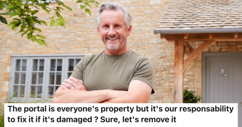man in front of a house