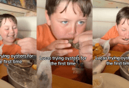 A Young Boy Tried A Raw Oyster For The First Time And It Didn’t Go Very Well