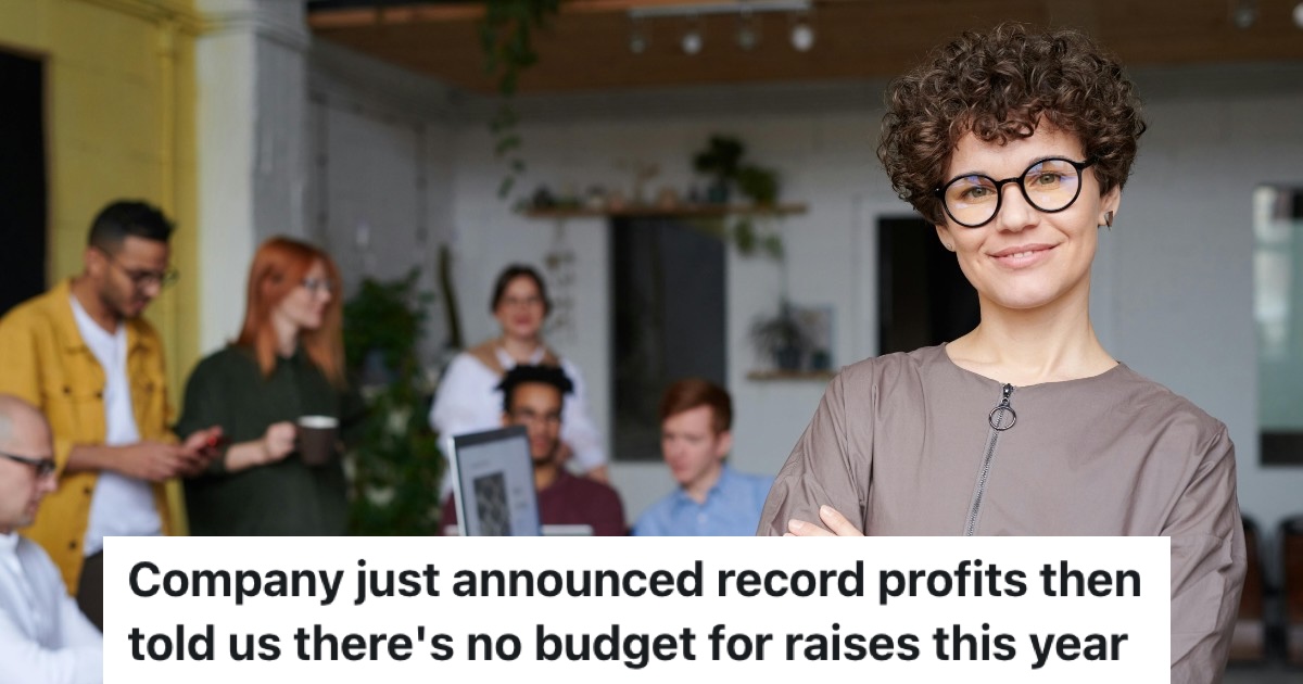 smiling employee in front of a struggling group