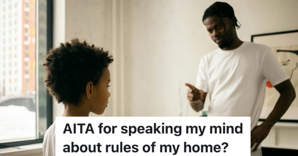 man lecturing smaller boy