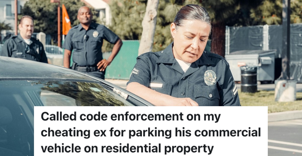 female cop writing a parking ticket