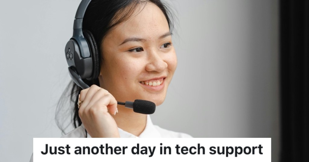call center employee smiling