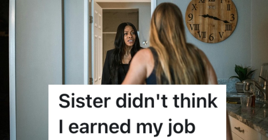 sisters talking in a doorway