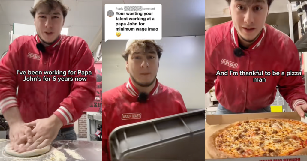 man working at papa john's