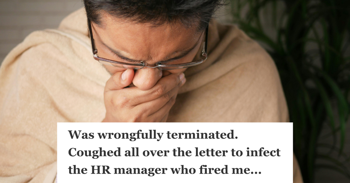 sick man covering his mouth