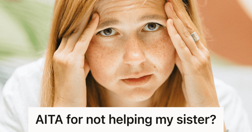 stressed woman with hands over head