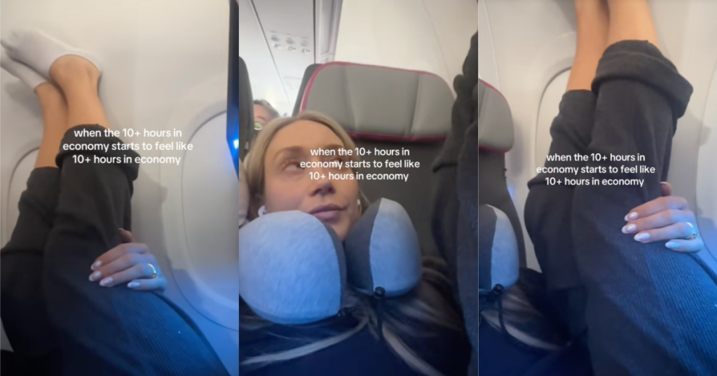 woman on a plane