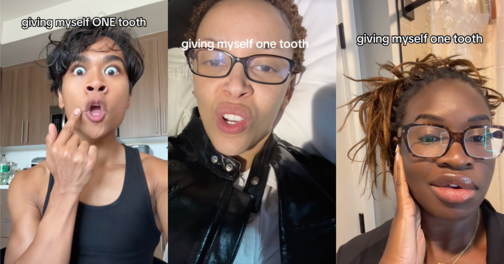 people showing off their teeth