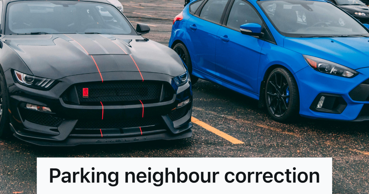 two cars next to each other in parking lot