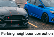 Driver Noticed An Inconsiderate Neighbor Ignoring Parking Boundaries, So A Strategic Parking Move Restored The Balance