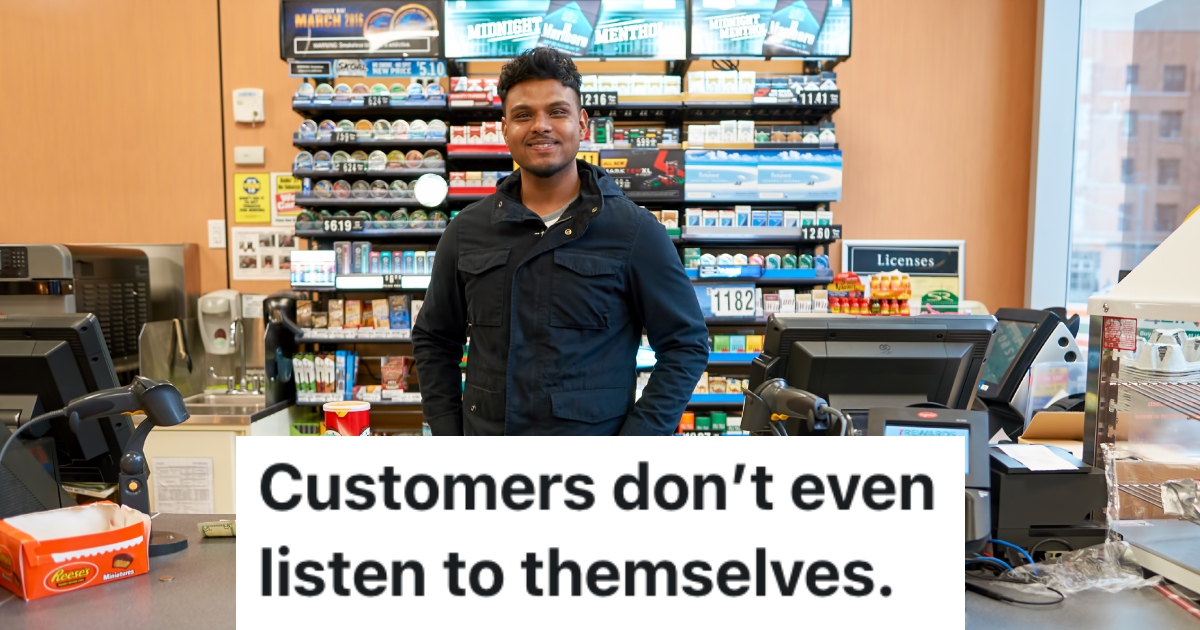 man working behind a counter
